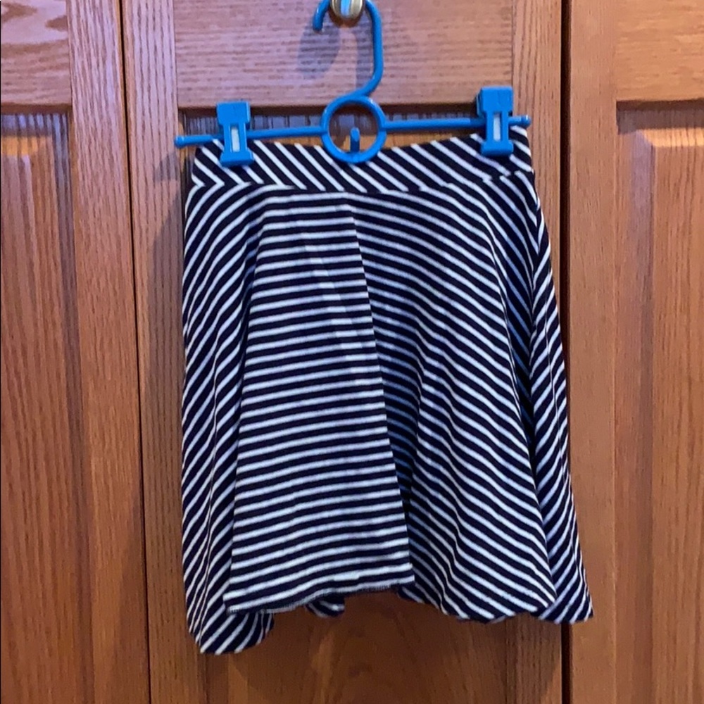 Navy blue and white stripped skirt